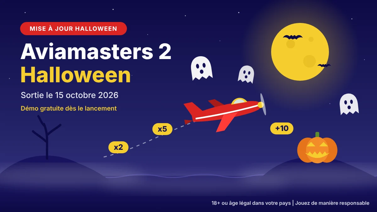 Aviamasters 2 Halloween – avion rouge volant parmi des fantômes et une citrouille sous la pleine lune